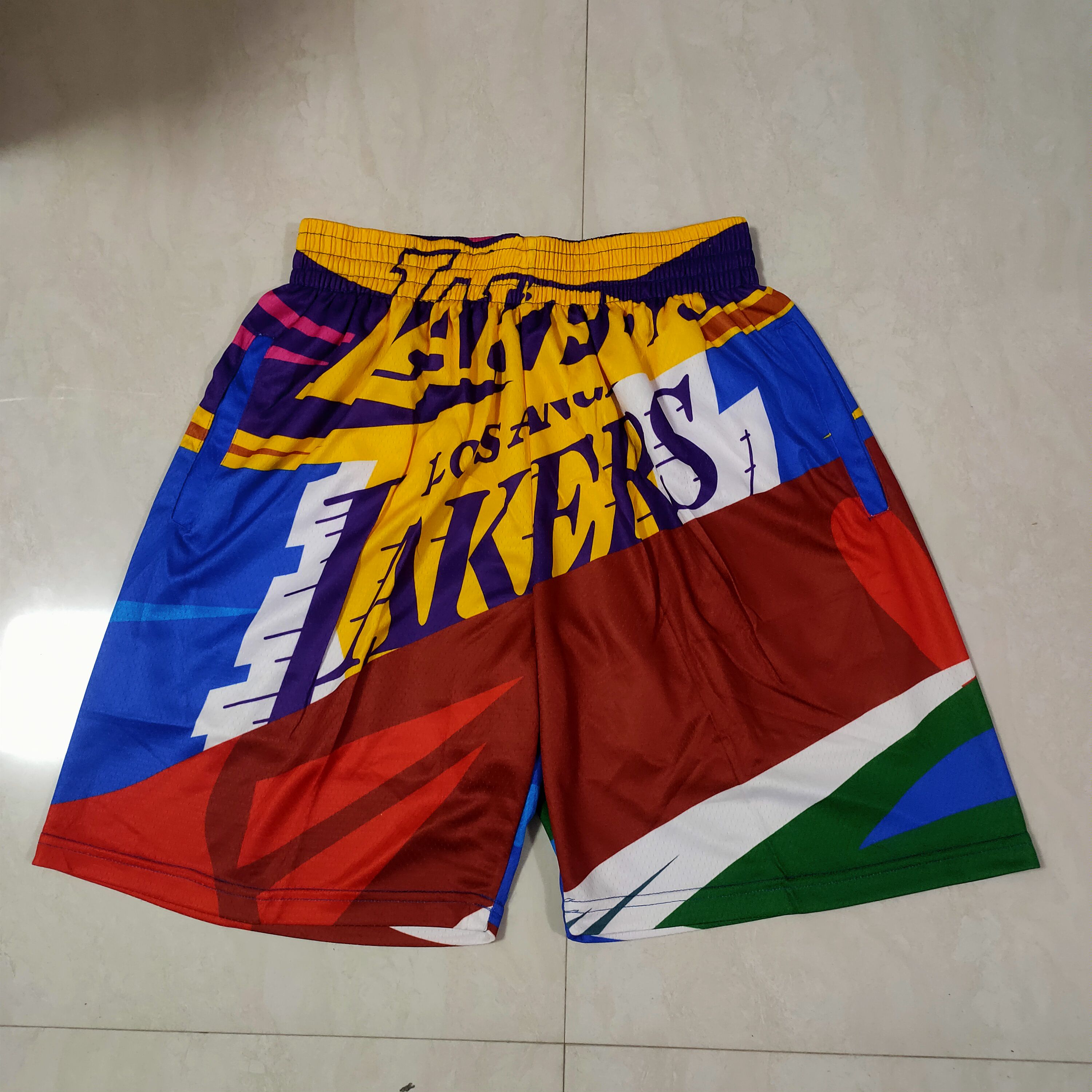 Men NBA 2021 Los Angeles Lakers Purple Shorts 1